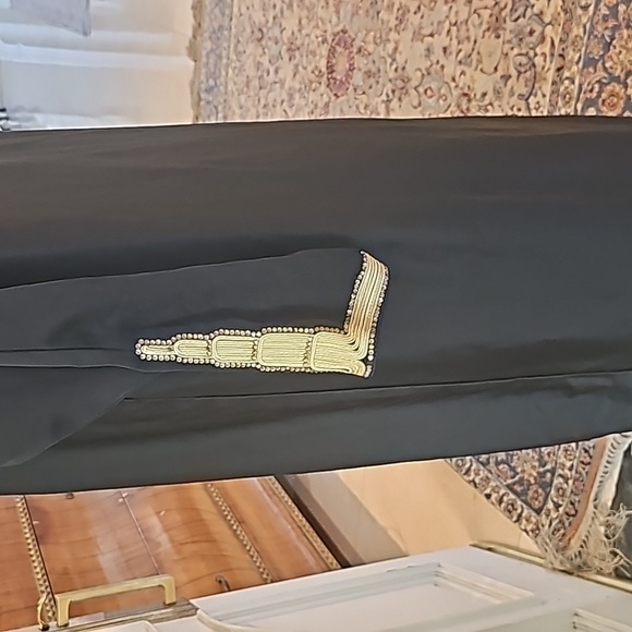 Black & Gold Embroidered Sequin Kaftan Cover-Up Maxi Dress - Picture 15 of 16